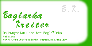 boglarka kreiter business card